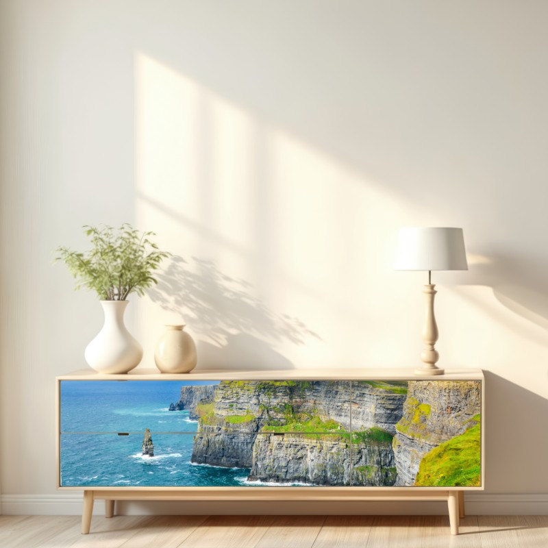 Repositionierbarer Aufkleber dramatische küstenklippen mit meerblick – Wallnifity® Repositionierbarer Aufkleber dramatische küstenklippen mit meerblick – Wallnifity®
