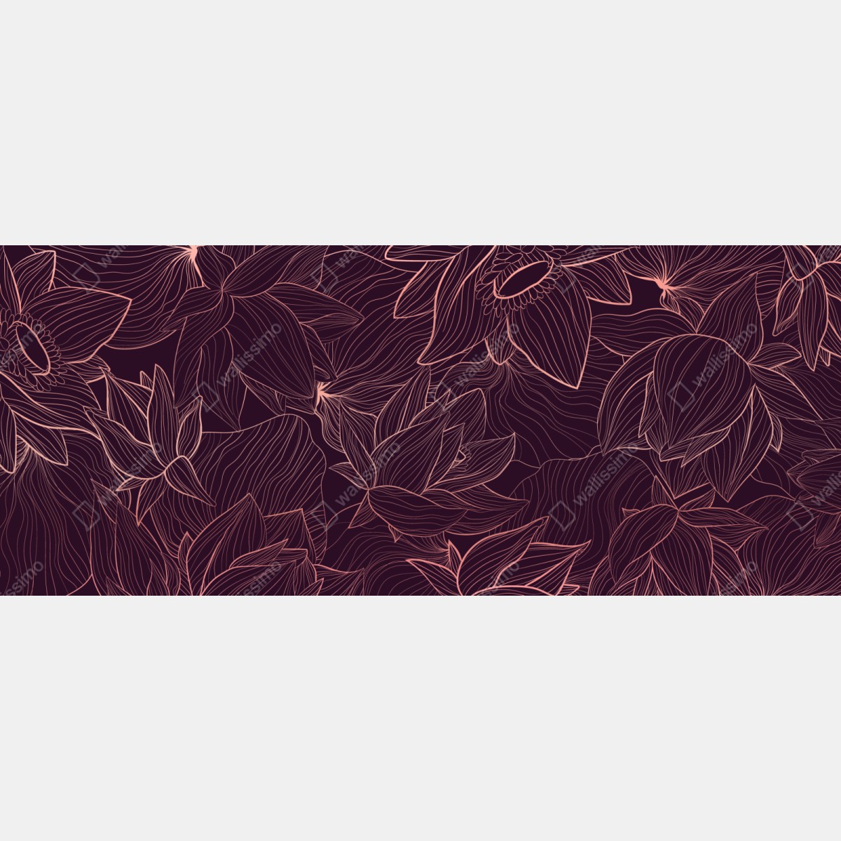 Repositionierbarer Aufkleber elegantes rosa linienblumenmuster – Wallnifity® Repositionierbarer Aufkleber elegantes rosa linienblumenmuster – Wallnifity®