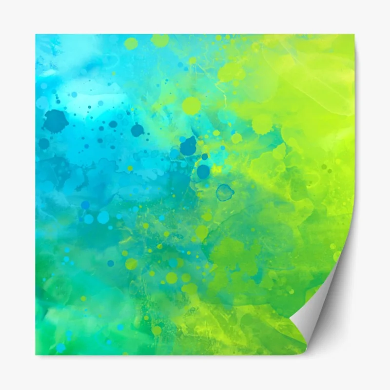 Repositionierbarer Aufkleber lebhafte türkis und limetten aquarellspritzer