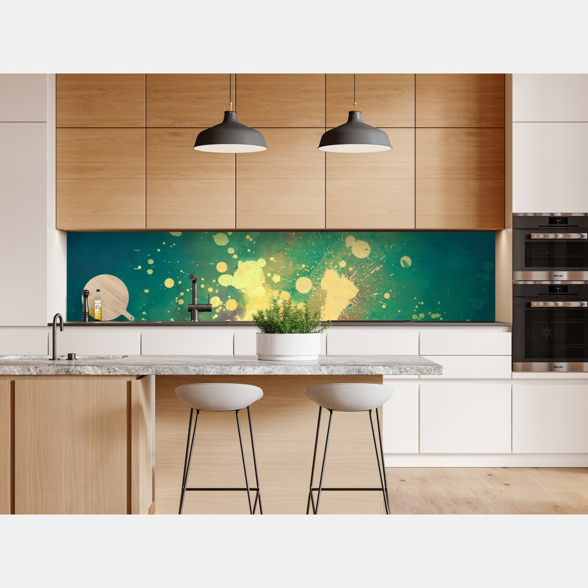 Repositionierbarer Aufkleber türkiser aquarellausbruch abstrakt – Wallnifity® Repositionierbarer Aufkleber türkiser aquarellausbruch abstrakt – Wallnifity®