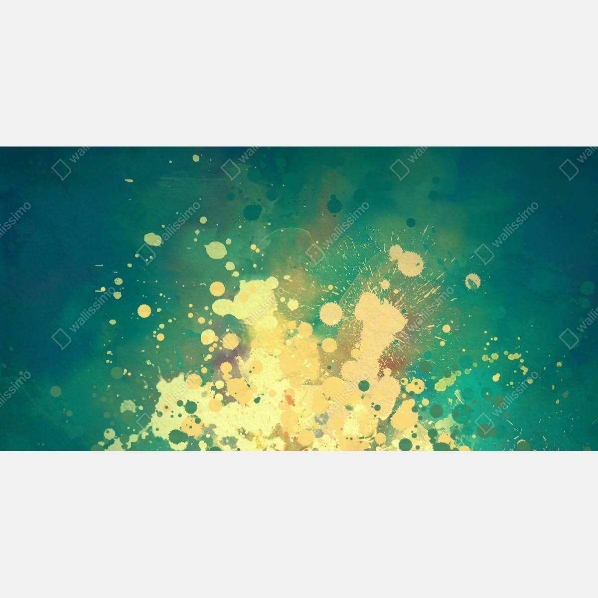 Repositionierbarer Aufkleber türkiser aquarellausbruch abstrakt – Wallnifity® Repositionierbarer Aufkleber türkiser aquarellausbruch abstrakt – Wallnifity®