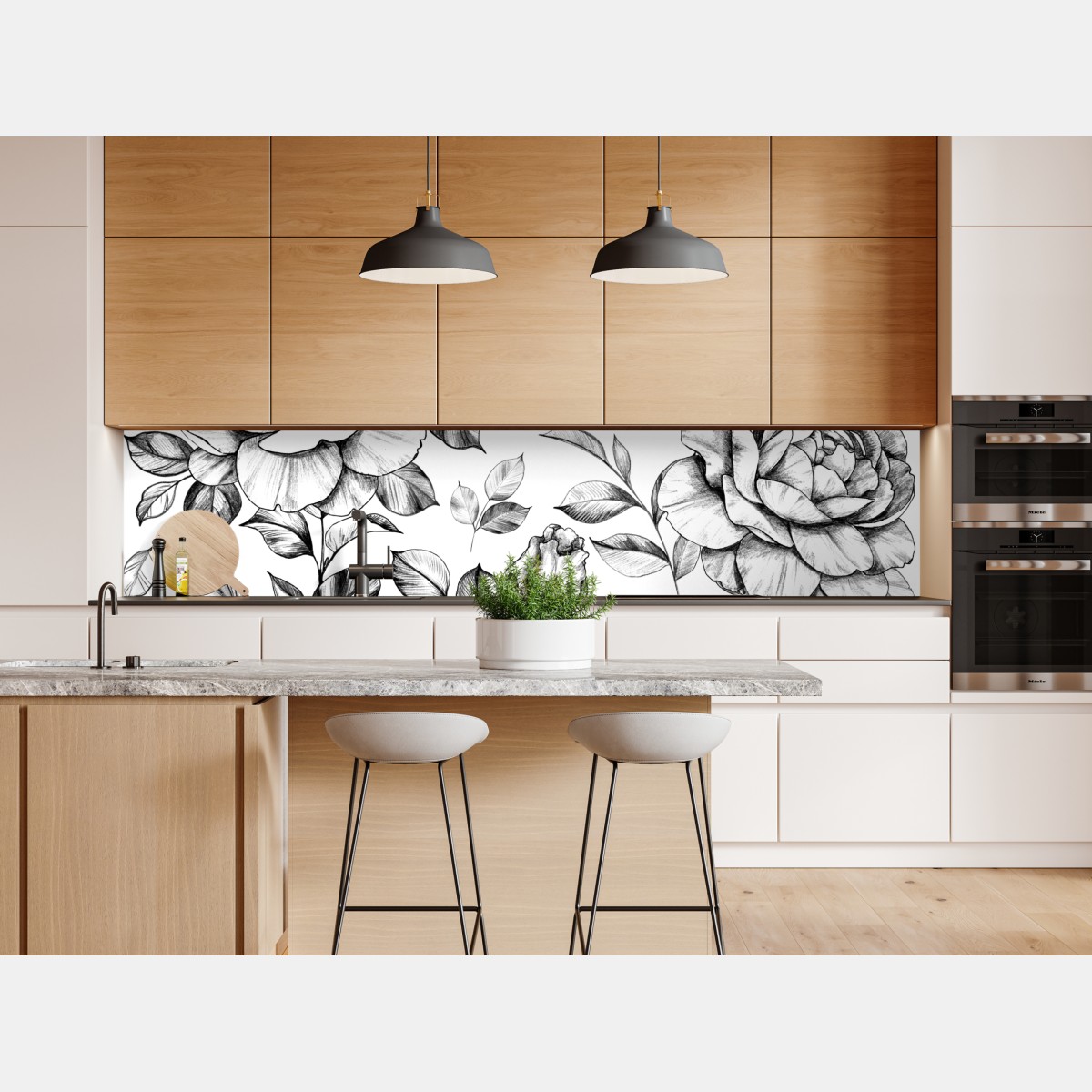 Repositionierbarer Aufkleber handgezeichnetes rosenmuster – Wallnifity® Repositionierbarer Aufkleber handgezeichnetes rosenmuster – Wallnifity®