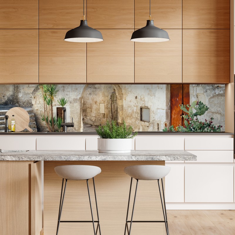 Repositionierbarer Aufkleber aquarell eukalyptusblätter muster auf dunkelgrünem hintergrund – Wallnifity®