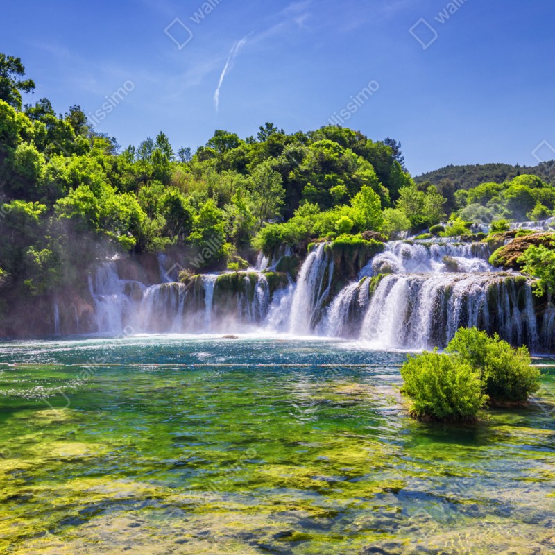 Repositionierbarer Aufkleber Skradinski Buk wasserfall im Krka Nationalpark – Wallnifity® Repositionierbarer Aufkleber Skradinski Buk wasserfall im Krka Nationalpark – Wallnifity®