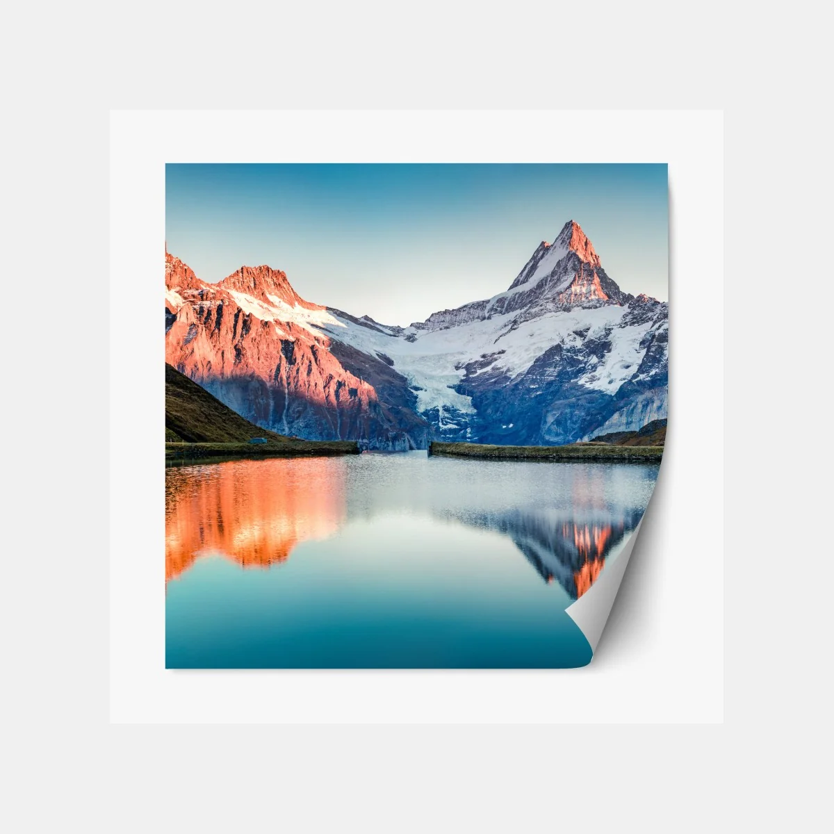 Repositionierbarer Aufkleber sonnenuntergangsreflexionen am Bachalpsee, Schweiz – Wallnifity® Repositionierbarer Aufkleber sonnenuntergangsreflexionen am Bachalpsee, Schweiz – Wallnifity®