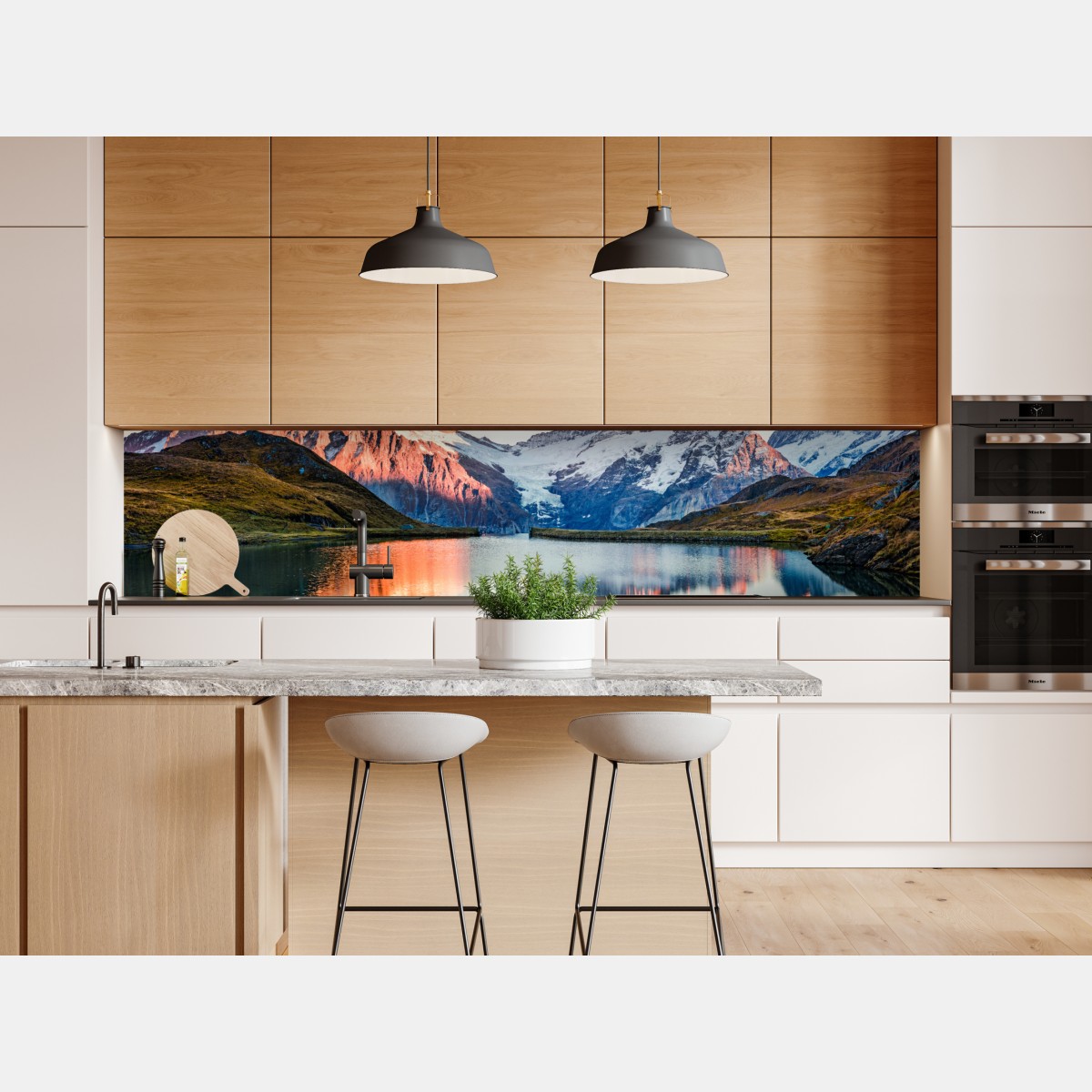 Repositionierbarer Aufkleber sonnenuntergangsreflexionen am Bachalpsee, Schweiz – Wallnifity® Repositionierbarer Aufkleber sonnenuntergangsreflexionen am Bachalpsee, Schweiz – Wallnifity®