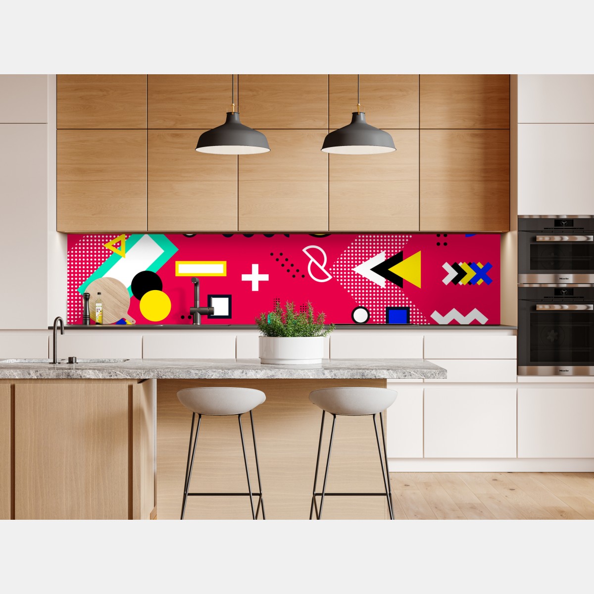 Repositionierbarer Aufkleber lebhaftes geometrisches pop-muster – Wallnifity® Repositionierbarer Aufkleber lebhaftes geometrisches pop-muster – Wallnifity®