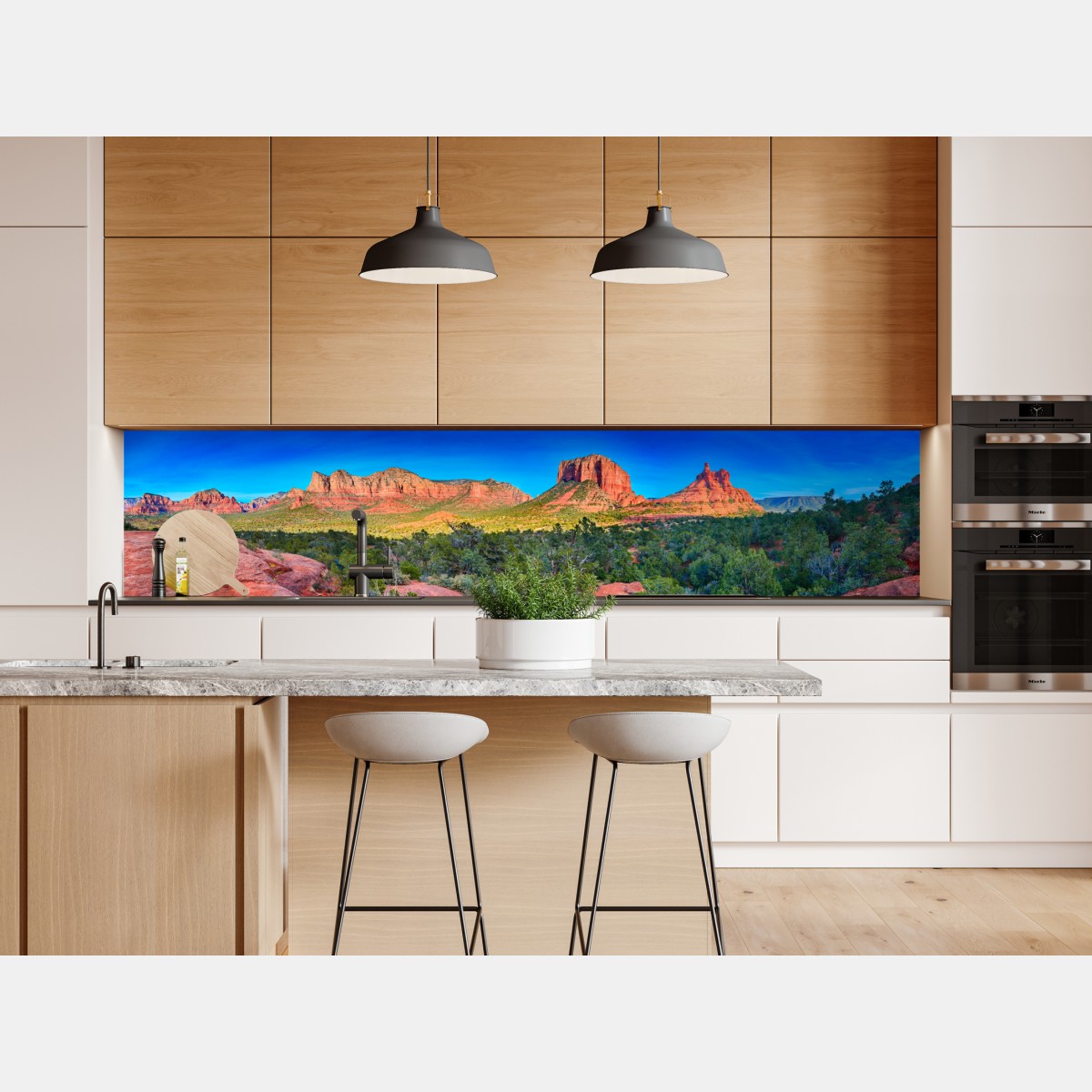 Repositionierbarer Aufkleber panoramablick auf Bell Rock und Courthouse Butte, Sedona – Wallnifity® Repositionierbarer Aufkleber panoramablick auf Bell Rock und Courthouse Butte, Sedona – Wallnifity®