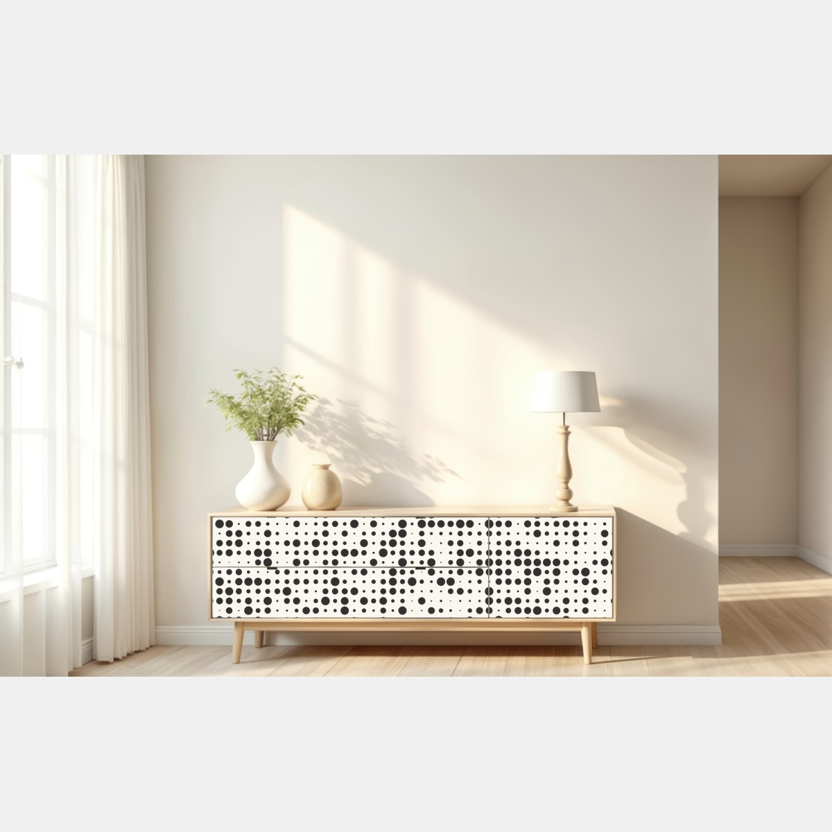 Repositionierbarer Aufkleber minimalistisches punktmuster – Wallnifity® Repositionierbarer Aufkleber minimalistisches punktmuster – Wallnifity®