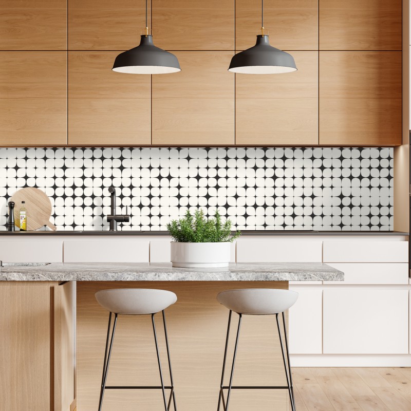Repositionierbarer Aufkleber minimalistische fassadenstruktur mit geometrischem muster – Wallnifity®