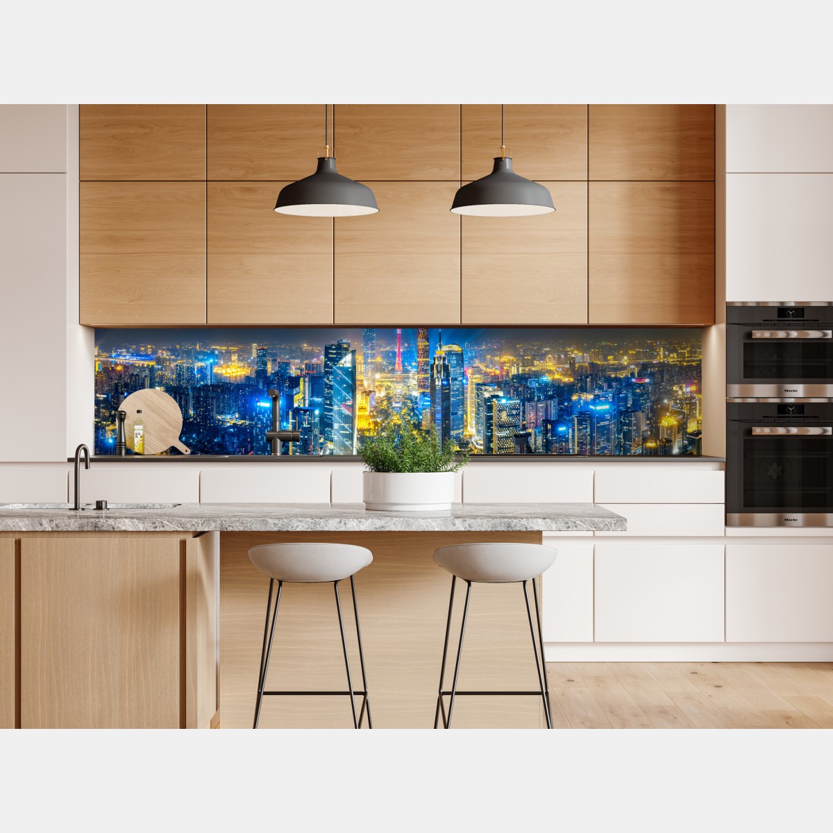 Repositionierbarer Aufkleber nachtpanorama skyline Guangzhou – Wallnifity® Repositionierbarer Aufkleber nachtpanorama skyline Guangzhou – Wallnifity®