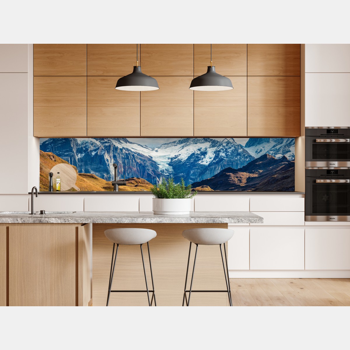 Repositionierbarer Aufkleber morgendliche aussicht am Bachalpsee, Schweizer Alpen – Wallnifity® Repositionierbarer Aufkleber morgendliche aussicht am Bachalpsee, Schweizer Alpen – Wallnifity®