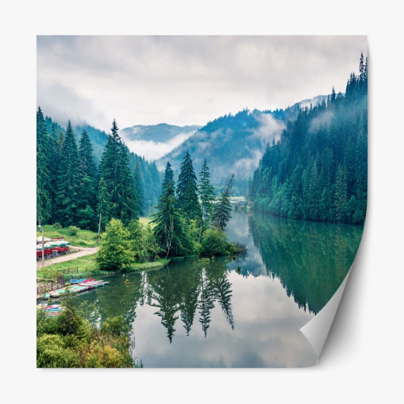 Repositionierbarer Aufkleber dramatische küstenklippen mit meerblick – Wallnifity®