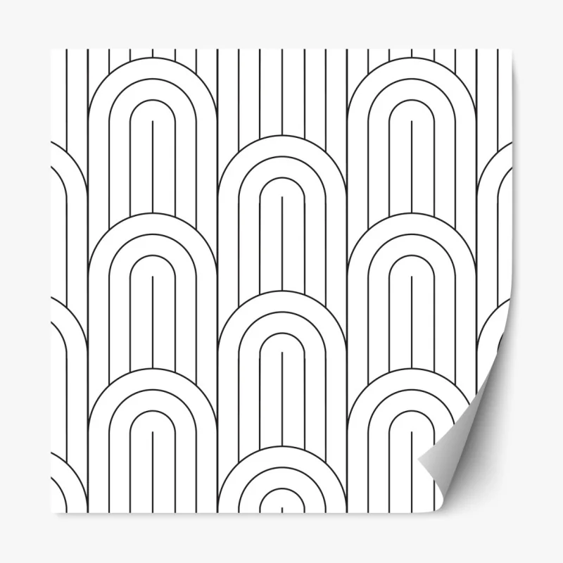 Repositionierbarer Aufkleber monochromes bogenmuster