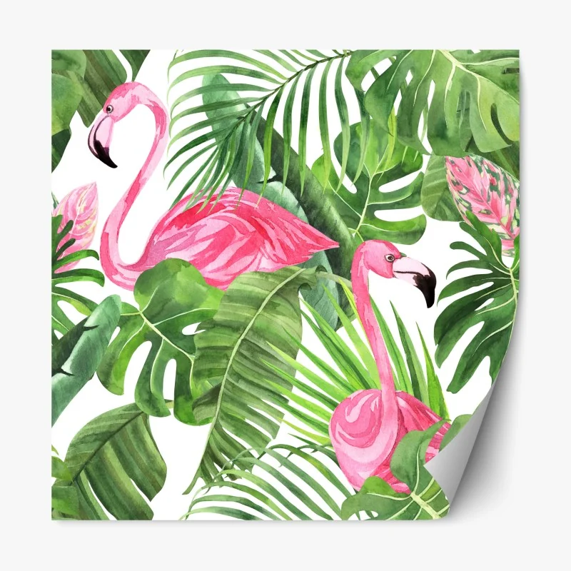 Repositionierbarer Aufkleber rosa flamingos tropisches aquarellmuster – Wallnifity® Repositionierbarer Aufkleber rosa flamingos tropisches aquarellmuster – Wallnifity®