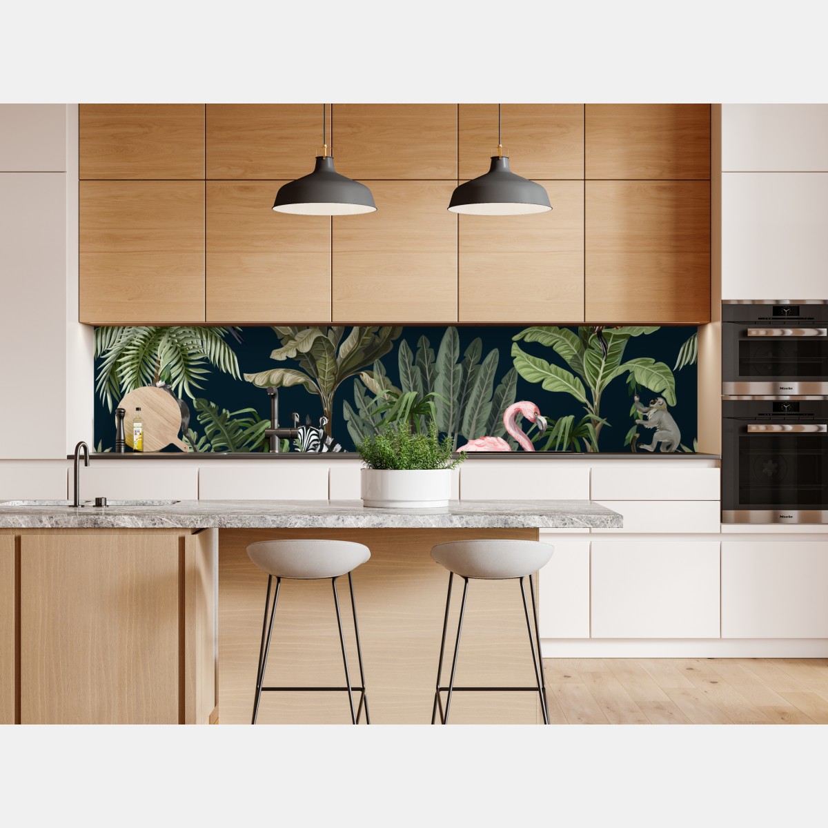 Repositionierbarer Aufkleber tropische dschungel-wildtierszene – Wallnifity® Repositionierbarer Aufkleber tropische dschungel-wildtierszene – Wallnifity®