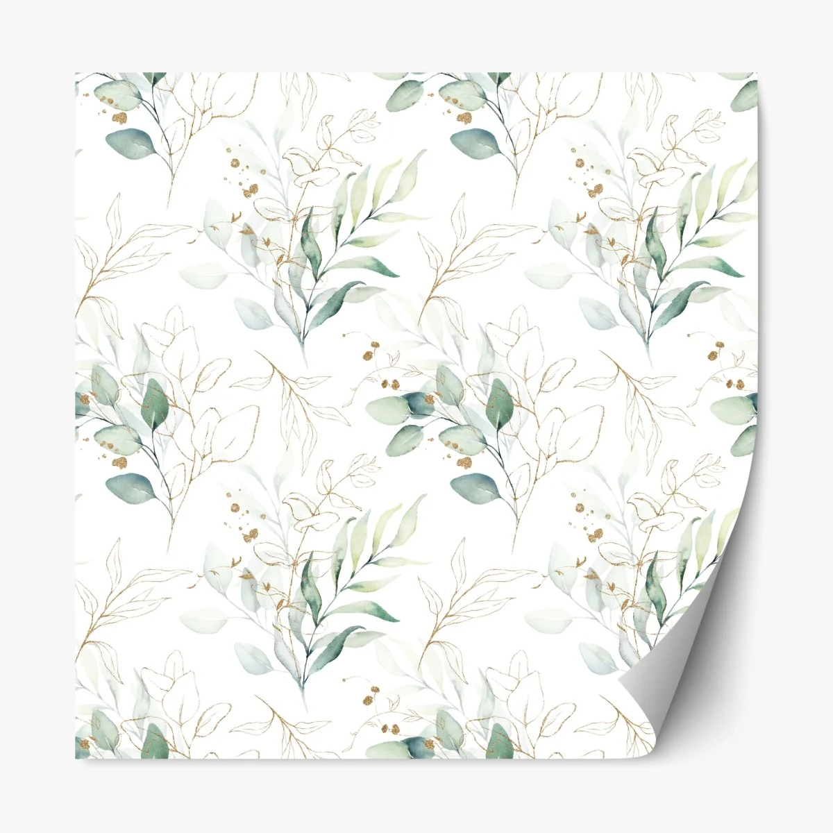 Repositionierbarer Aufkleber sanftes eukalyptus aquarellmuster – Wallnifity® Repositionierbarer Aufkleber sanftes eukalyptus aquarellmuster – Wallnifity®