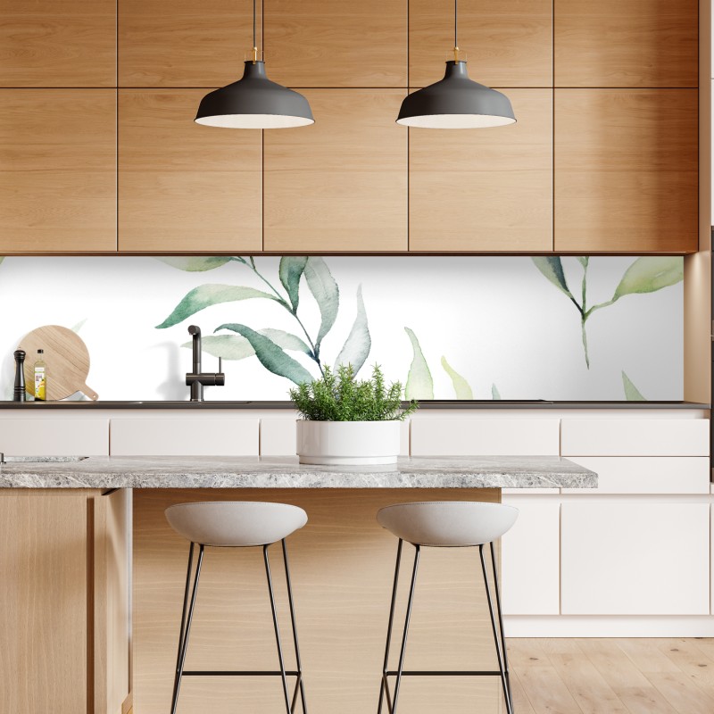 Repositionierbarer Aufkleber nebeliger kiefernwald – Wallnifity®