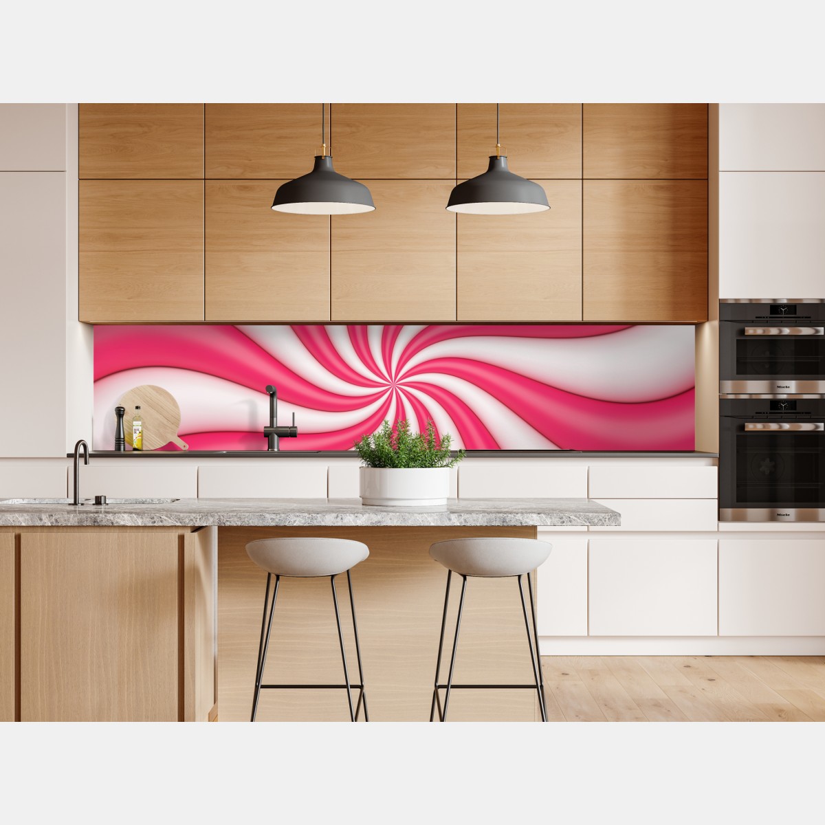 Repositionierbarer Aufkleber rosa bonbonspirale – Wallnifity® Repositionierbarer Aufkleber rosa bonbonspirale – Wallnifity®