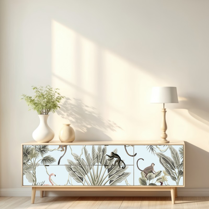 Repositionierbarer Aufkleber pastell dschungel tier muster – Wallnifity® Repositionierbarer Aufkleber pastell dschungel tier muster – Wallnifity®