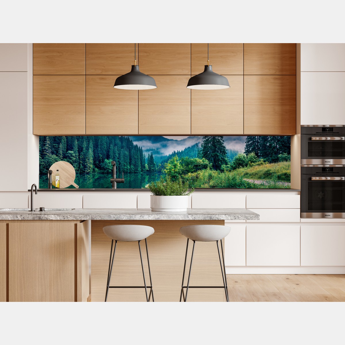 Repositionierbarer Aufkleber nebliger sonnenaufgang über Lacu Rosu – Wallnifity® Repositionierbarer Aufkleber nebliger sonnenaufgang über Lacu Rosu – Wallnifity®