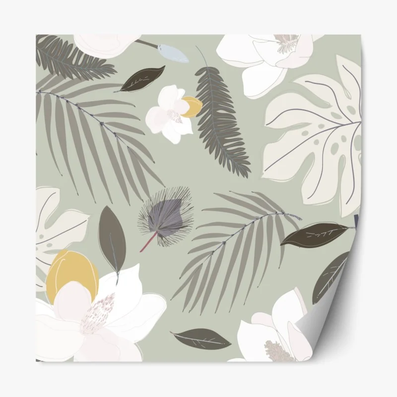 Repositionierbarer Aufkleber zartes pastell botanikmuster