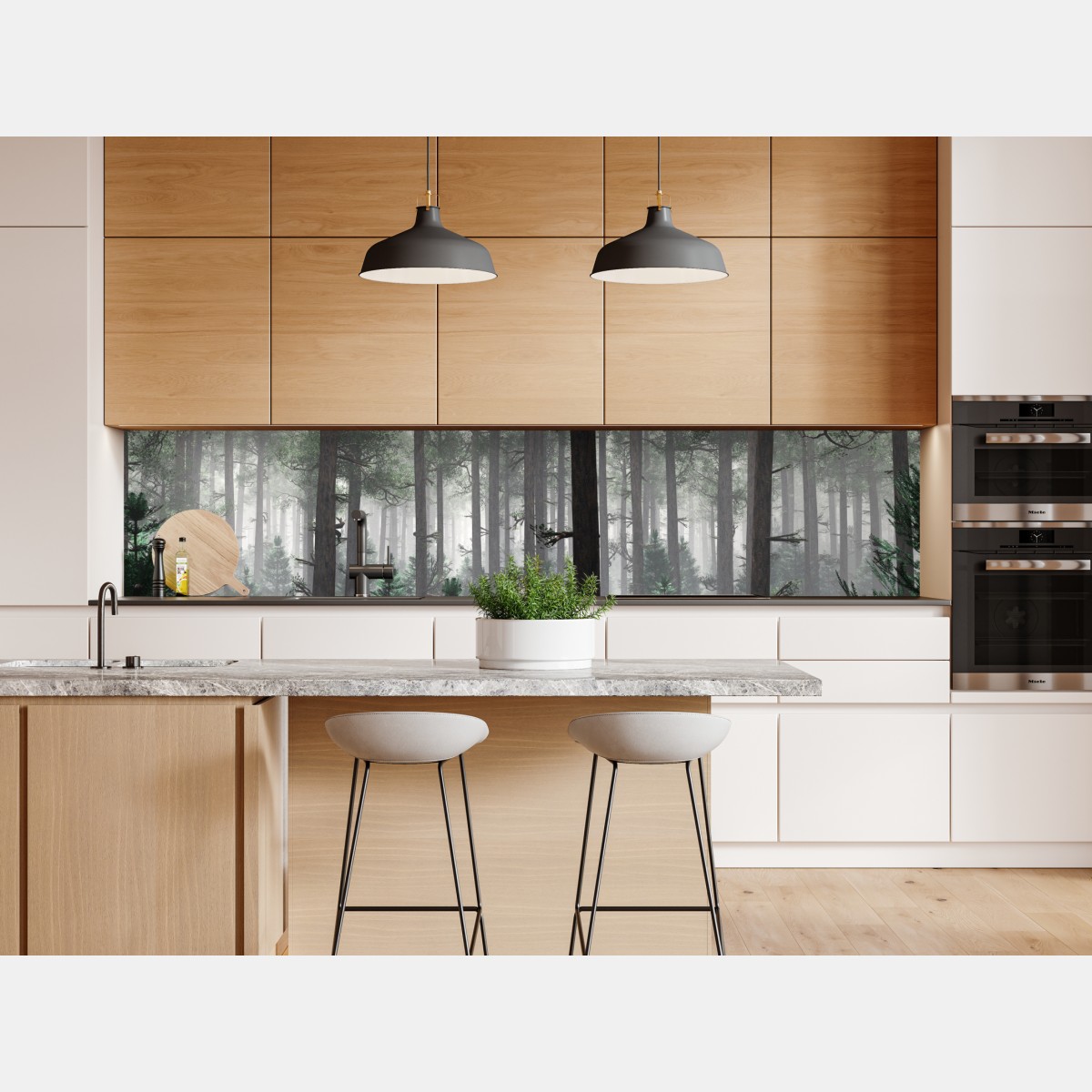 Repositionierbarer Aufkleber nebliger immergrüner wald – Wallnifity® Repositionierbarer Aufkleber nebliger immergrüner wald – Wallnifity®