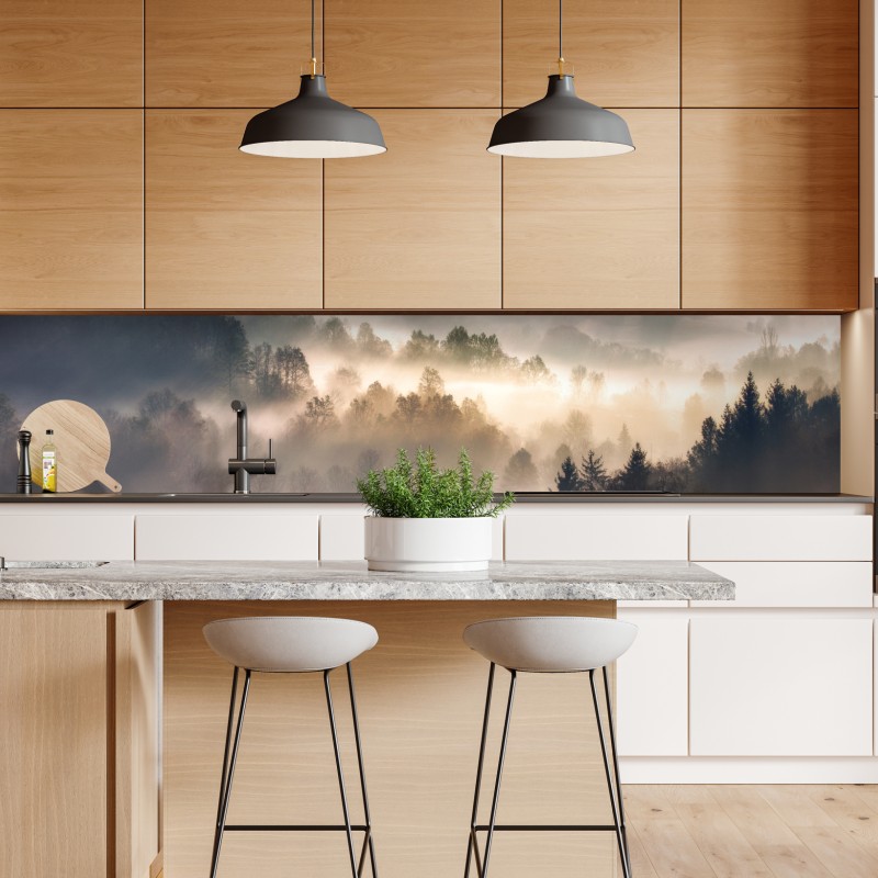Repositionierbarer Aufkleber sanftes aquarellmuster mit eukalyptusblättern – Wallnifity®
