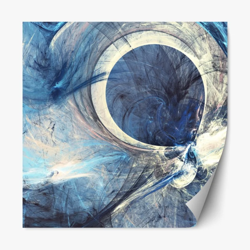 Repositionierbarer Aufkleber blauer fraktalwirbel