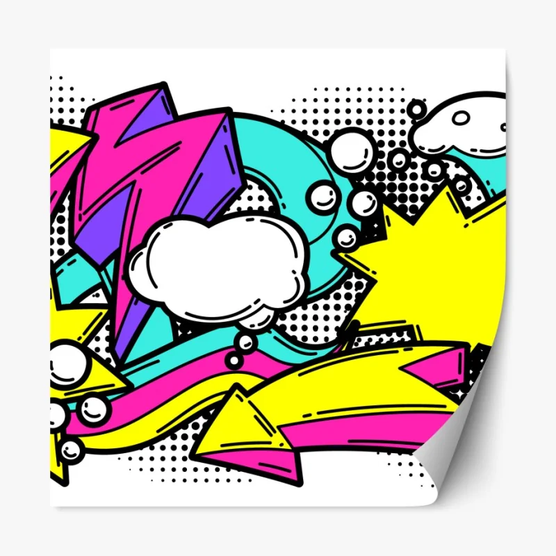 Repositionierbarer Aufkleber farbenfrohes pop-art comicmuster – Wallnifity® Repositionierbarer Aufkleber farbenfrohes pop-art comicmuster – Wallnifity®