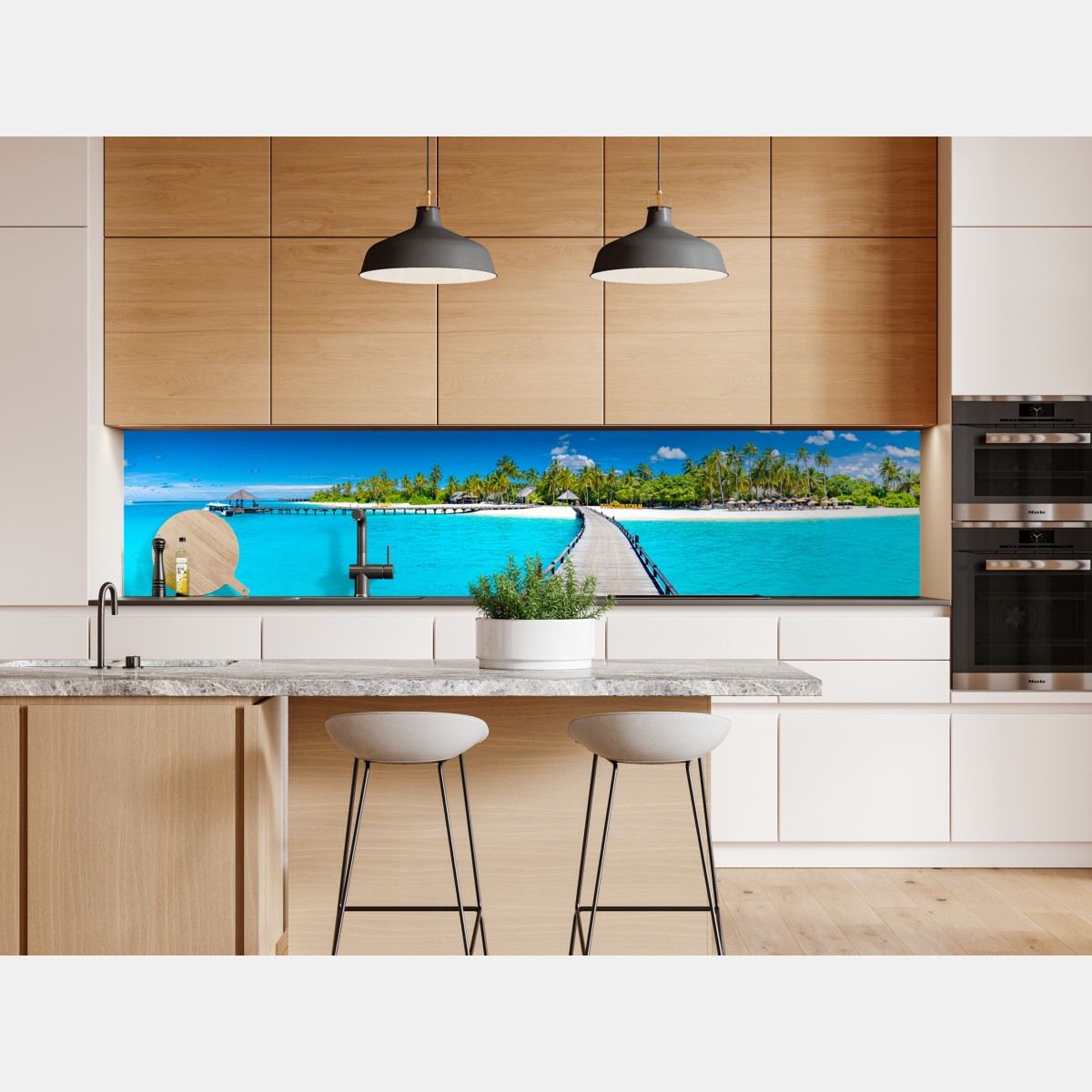 Repositionierbarer Aufkleber tropischer türkiser strand – Wallnifity® Repositionierbarer Aufkleber tropischer türkiser strand – Wallnifity®