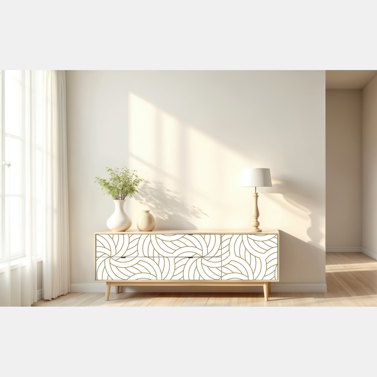 Repositionierbarer Aufkleber goldenes geometrisches wirbelmuster – Wallnifity® Repositionierbarer Aufkleber goldenes geometrisches wirbelmuster – Wallnifity®