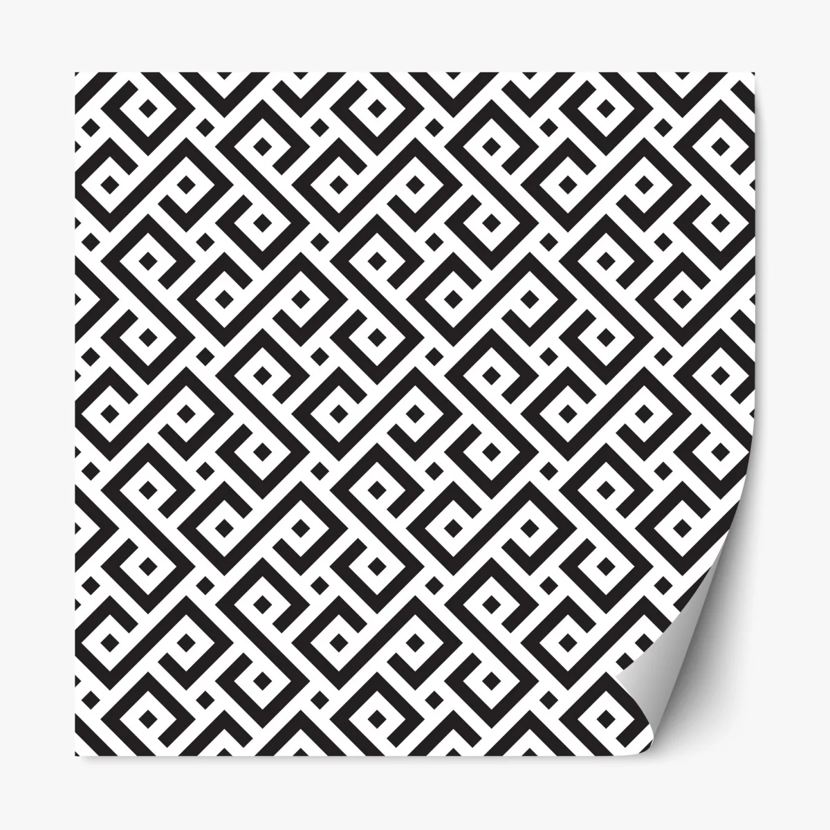 Repositionierbarer Aufkleber zeitloses schwarz-weiß geometrisches muster – Wallnifity® Repositionierbarer Aufkleber zeitloses schwarz-weiß geometrisches muster – Wallnifity®