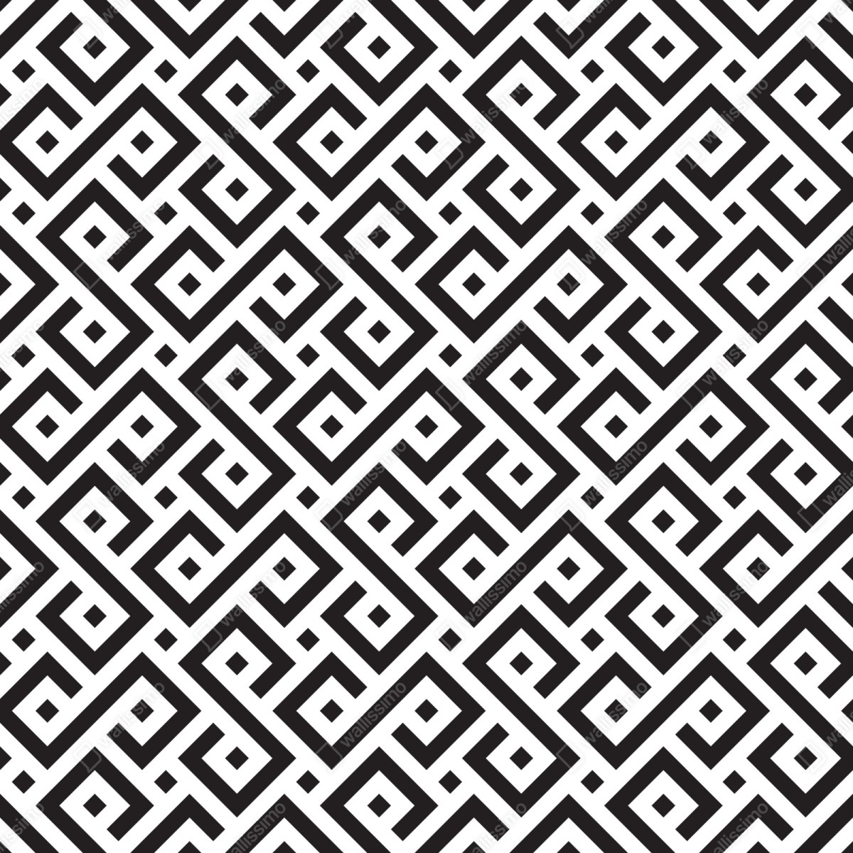 Repositionierbarer Aufkleber zeitloses schwarz-weiß geometrisches muster – Wallnifity® Repositionierbarer Aufkleber zeitloses schwarz-weiß geometrisches muster – Wallnifity®