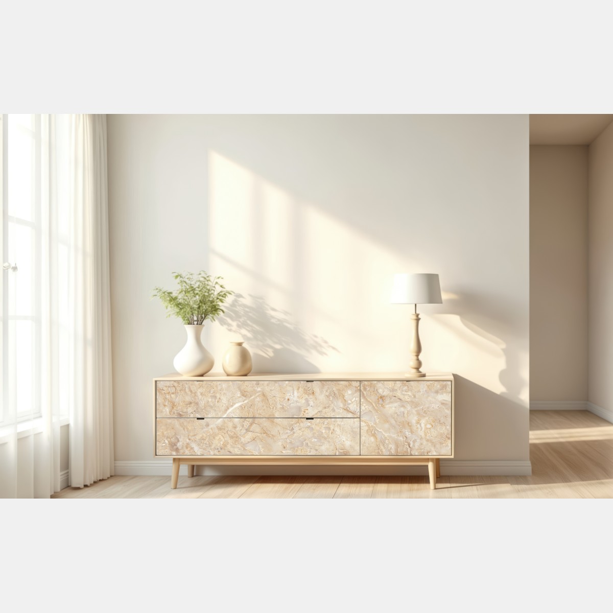 Repositionierbarer Aufkleber beige marmortextur mit natürlichen aderungen – Wallnifity® Repositionierbarer Aufkleber beige marmortextur mit natürlichen aderungen – Wallnifity®