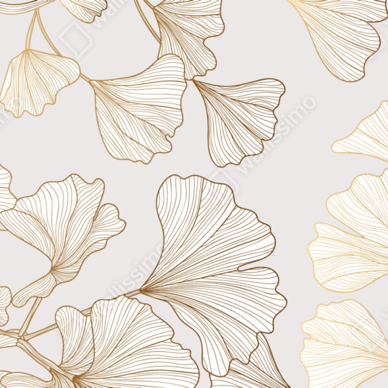 Repositionierbarer Aufkleber feines goldenes ginkgo-blätter muster – Wallnifity® Repositionierbarer Aufkleber feines goldenes ginkgo-blätter muster – Wallnifity®
