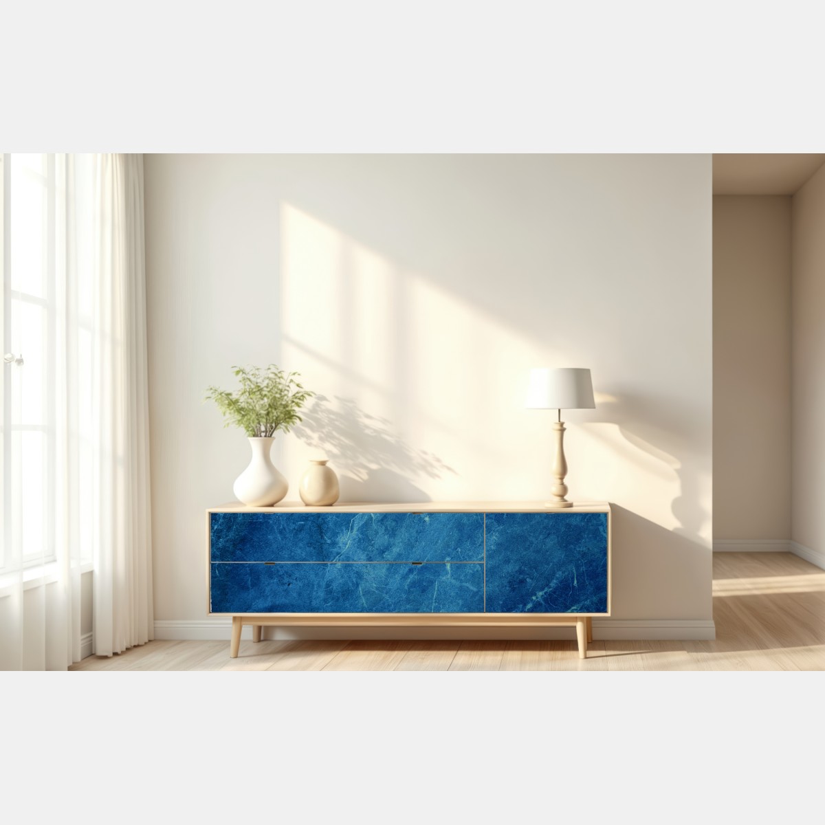 Repositionierbarer Aufkleber tiefblaue marmortextur – Wallnifity® Repositionierbarer Aufkleber tiefblaue marmortextur – Wallnifity®