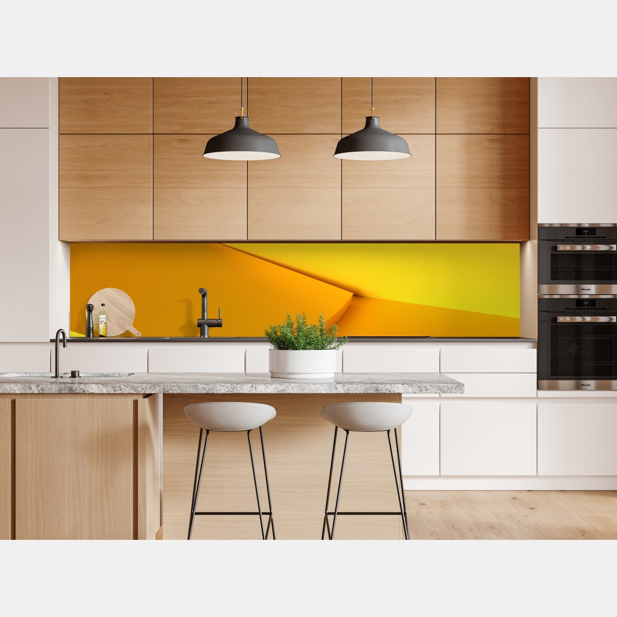 Repositionierbarer Aufkleber gelbe geometrische abstraktion 3d – Wallnifity® Repositionierbarer Aufkleber gelbe geometrische abstraktion 3d – Wallnifity®