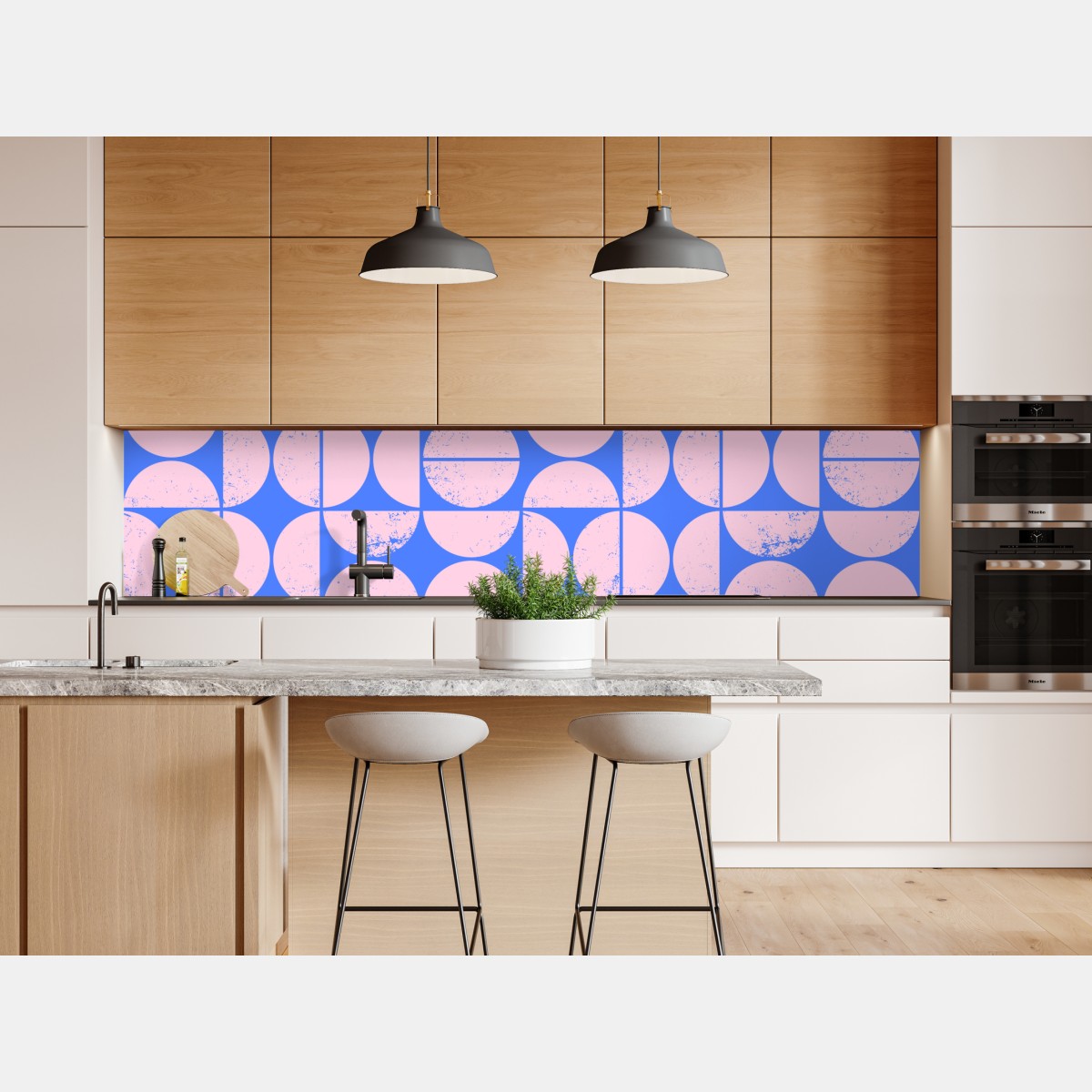Repositionierbarer Aufkleber pastell geometrisches kreismuster – Wallnifity® Repositionierbarer Aufkleber pastell geometrisches kreismuster – Wallnifity®