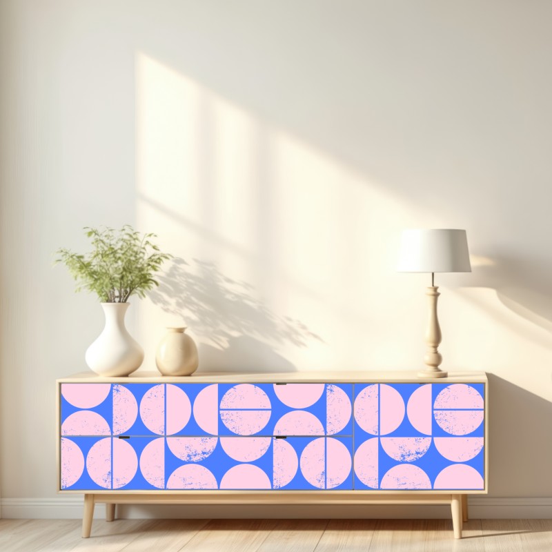Repositionierbarer Aufkleber pastell geometrisches kreismuster – Wallnifity® Repositionierbarer Aufkleber pastell geometrisches kreismuster – Wallnifity®