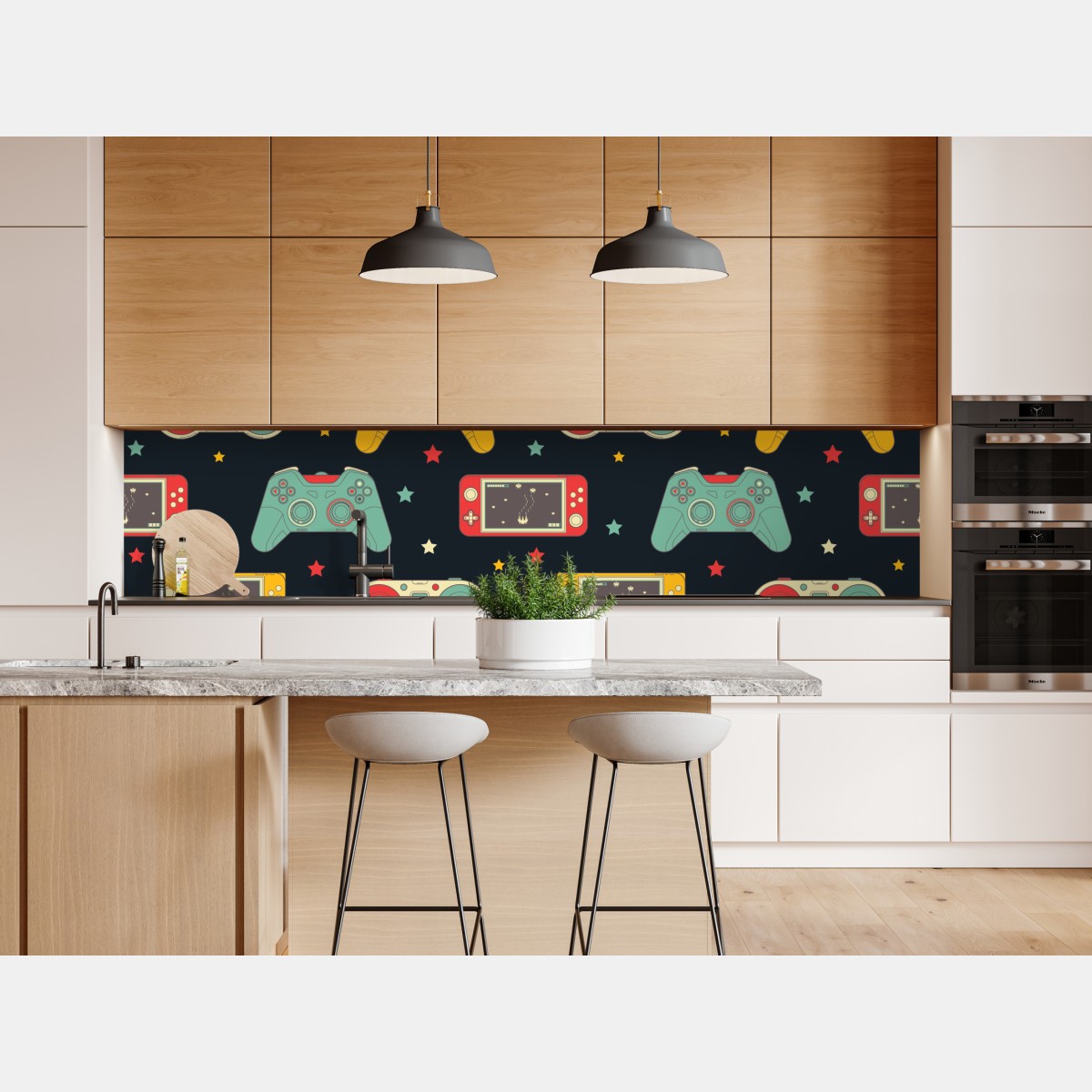 Repositionierbarer Aufkleber retro gamecontroller muster – Wallnifity® Repositionierbarer Aufkleber retro gamecontroller muster – Wallnifity®