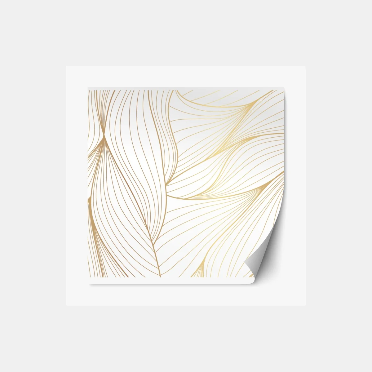Repositionierbarer Aufkleber goldene fließende linien abstraktes design – Wallnifity® Repositionierbarer Aufkleber goldene fließende linien abstraktes design – Wallnifity®