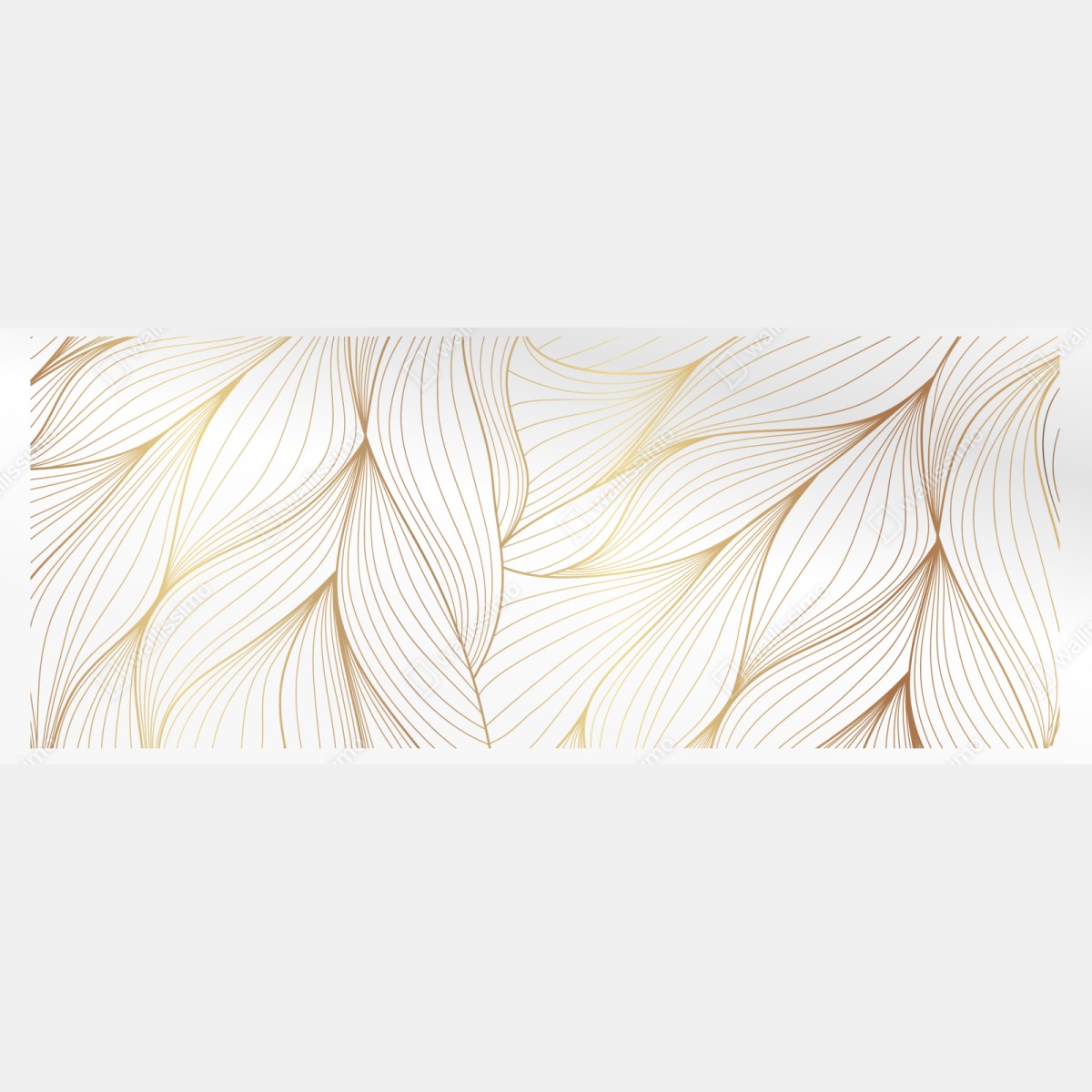 Repositionierbarer Aufkleber goldene fließende linien abstraktes design – Wallnifity® Repositionierbarer Aufkleber goldene fließende linien abstraktes design – Wallnifity®