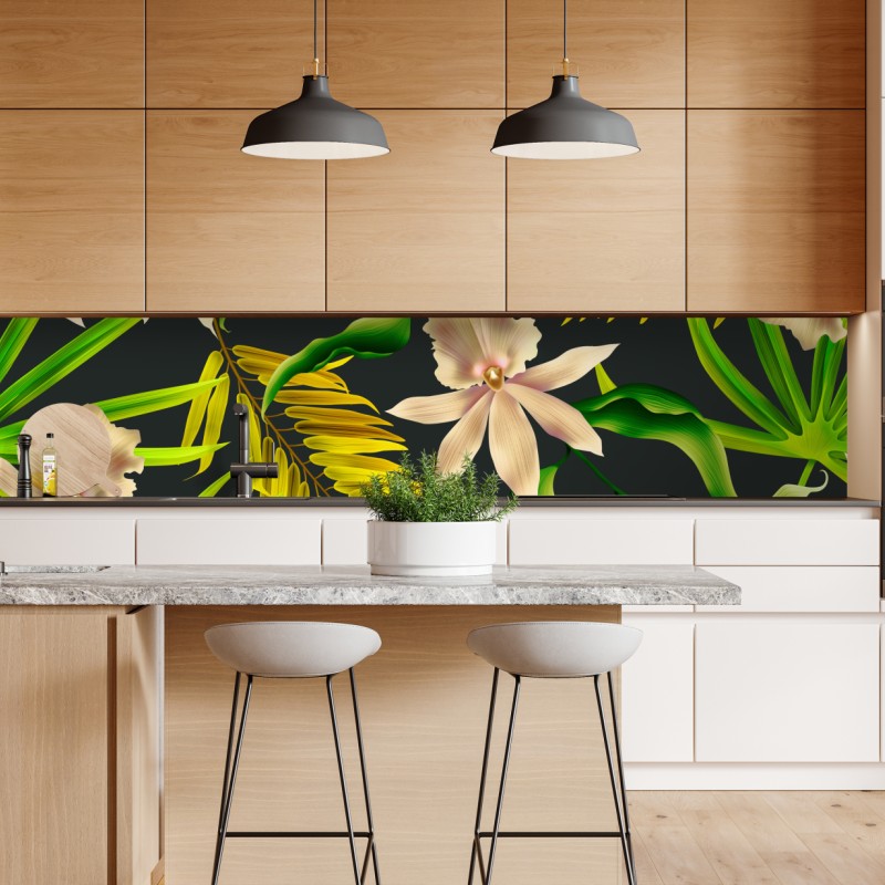 Repositionierbarer Aufkleber neblige waldreflexion – Wallnifity®