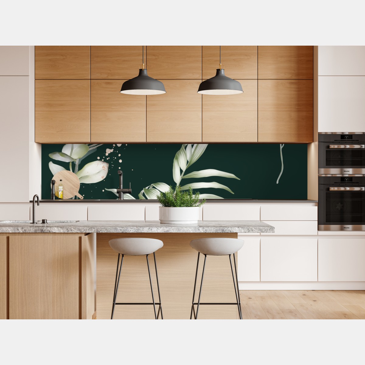 Repositionierbarer Aufkleber eukalyptus muster mit goldakzenten – Wallnifity® Repositionierbarer Aufkleber eukalyptus muster mit goldakzenten – Wallnifity®