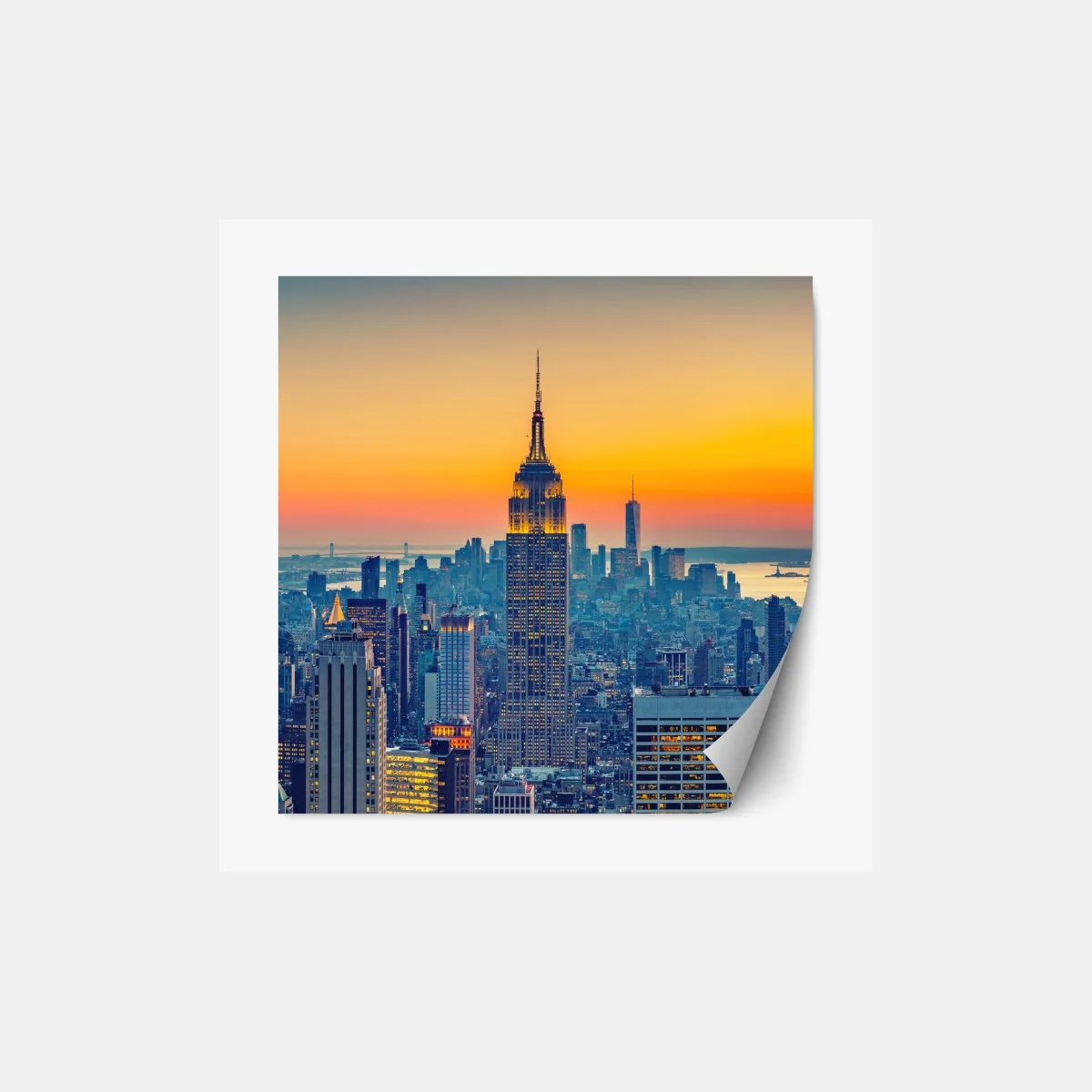 Repositionierbarer Aufkleber sonnenuntergang über New York – Wallnifity® Repositionierbarer Aufkleber sonnenuntergang über New York – Wallnifity®