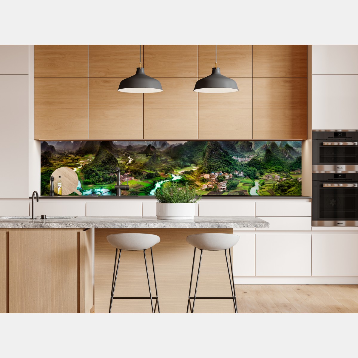 Repositionierbarer Aufkleber smaragdfluss zwischen karsthügeln panorama – Wallnifity® Repositionierbarer Aufkleber smaragdfluss zwischen karsthügeln panorama – Wallnifity®
