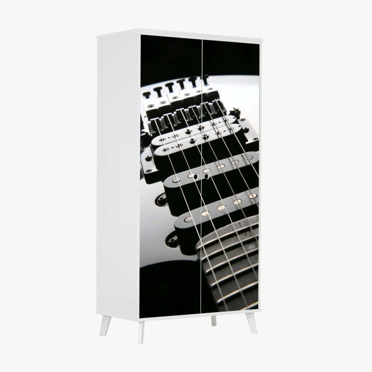 Schrankaufkleber nahaufnahme einer schwarzen elektrogitarre – Wallnifity® Schrankaufkleber nahaufnahme einer schwarzen elektrogitarre – Wallnifity®