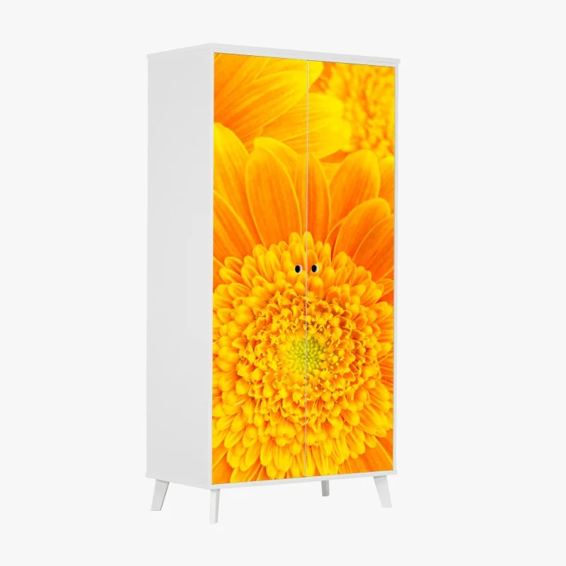 Schrankaufkleber intensive orange gerbera nahaufnahme