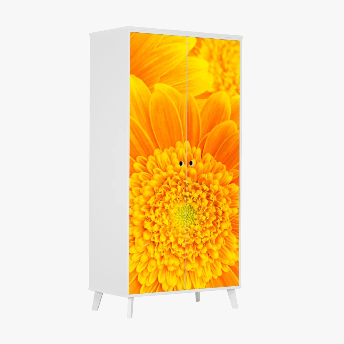 Schrankaufkleber intensive orange gerbera nahaufnahme – Wallnifity®